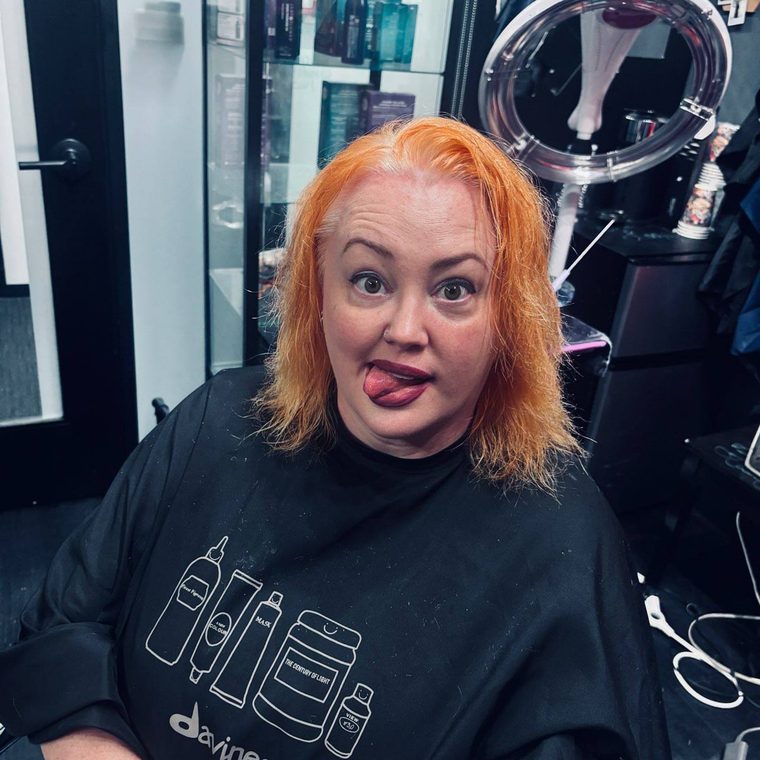 A fresh copper colour, mid-appointment at Shear Lady Salon LLC